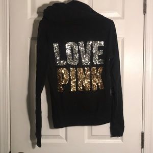 Love pink black zip up